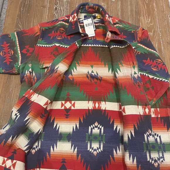 Polo Ralph Lauren Southwestern Jacquard Workshirt Shirt Flannel $248 Men’s L NWT - Picture 3 of 4